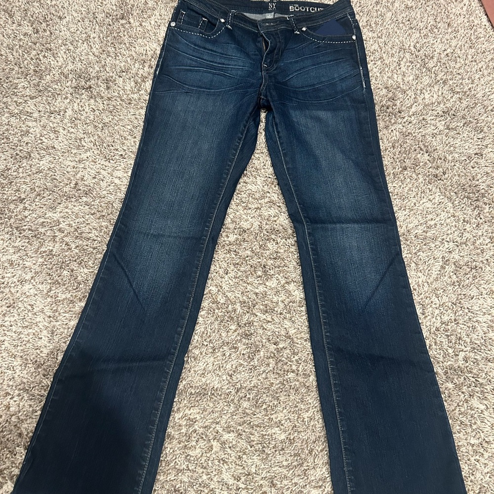 New York & Company Dark Blue Flare Jeans